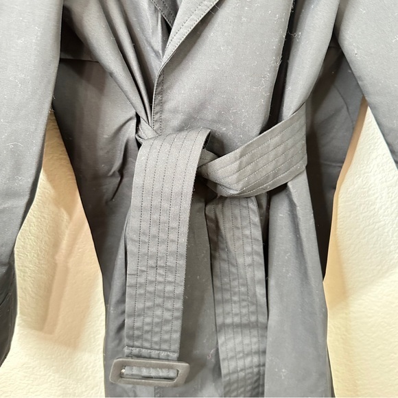 Jenni Kayne NWOT RainCoat Trench Coat Size:Small Belted Hooded Black Color - Picture 9 of 11